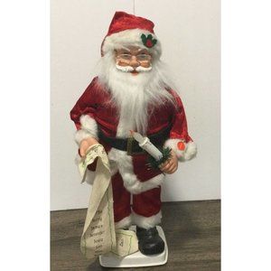 Animated 24” Santa with Candleand List Plays Music